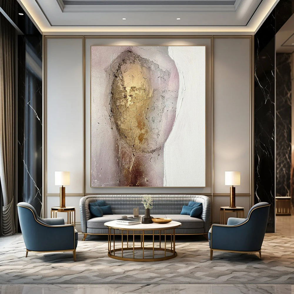 Oversized-Scale Hand-Painted Abstract Canvas for Bedroom & Reading Nook LargeART2222