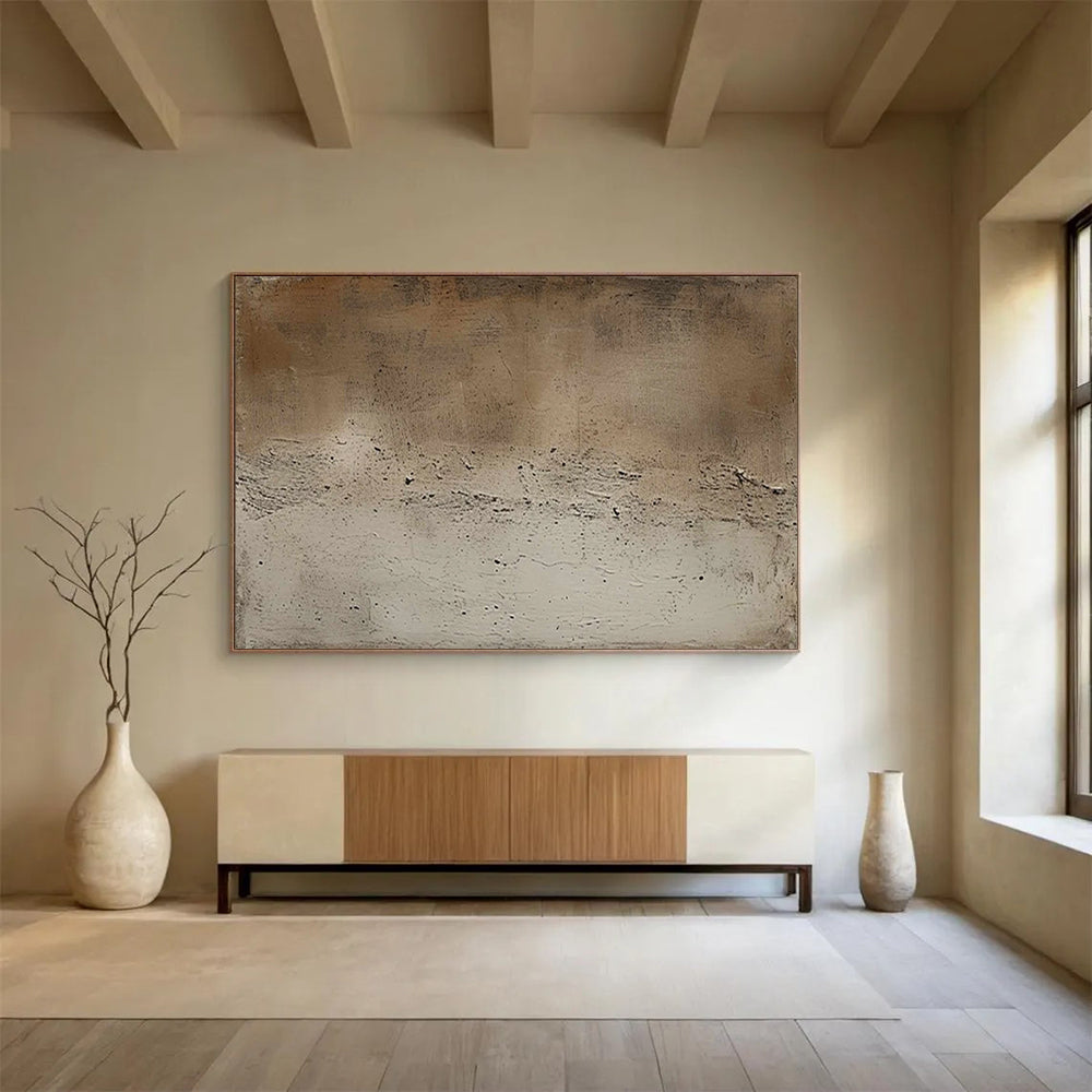 Textured Neutral Abstract - Minimalist Living Room or Office Art DLZ255