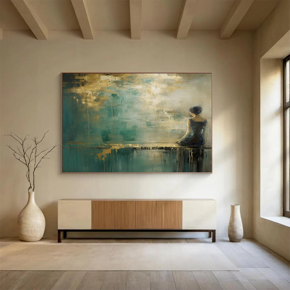 Woman by the Water Abstract - Serene Bedroom Reflection DLZ087