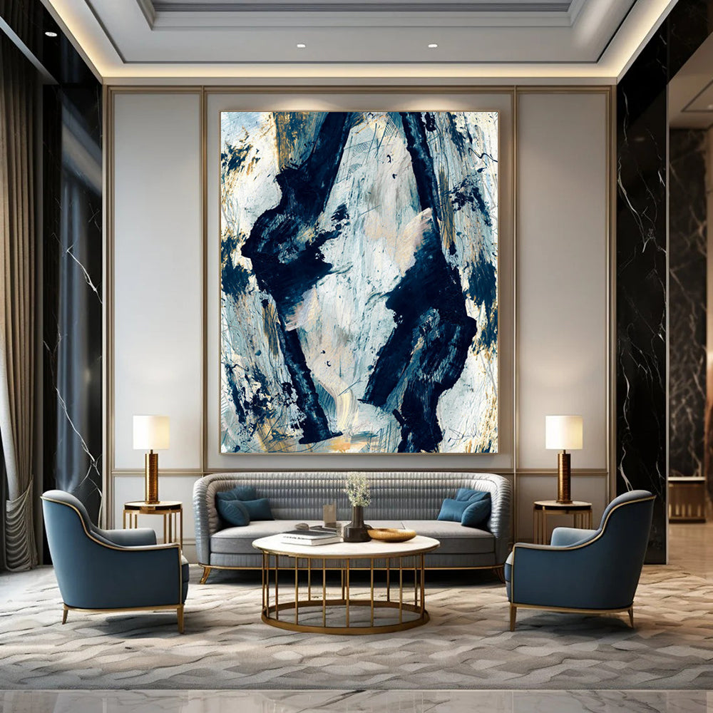 Hand-Painted Large-Scale Abstract Art: Textures for Bar & Hotel DTP244
