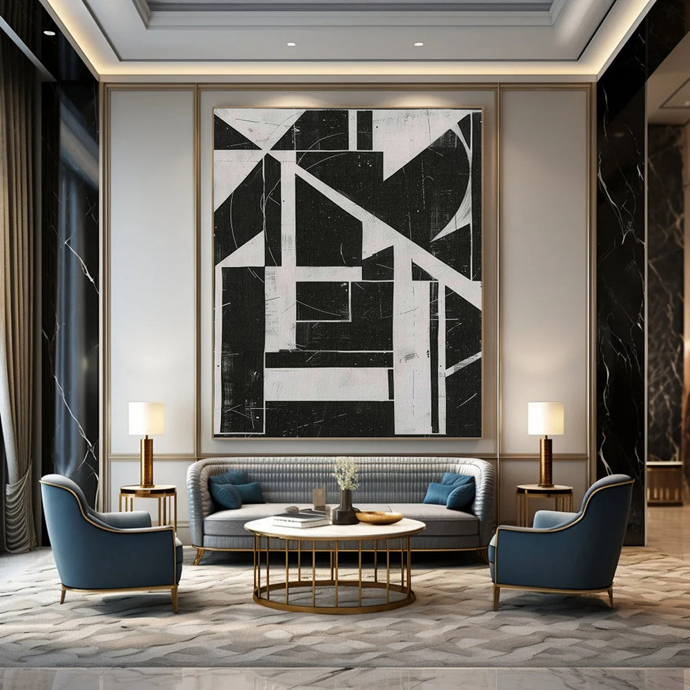 Custom - Engineered by Designers: Hand - Painted Textured Canvas Artwork for Living Room & Office DKH1151