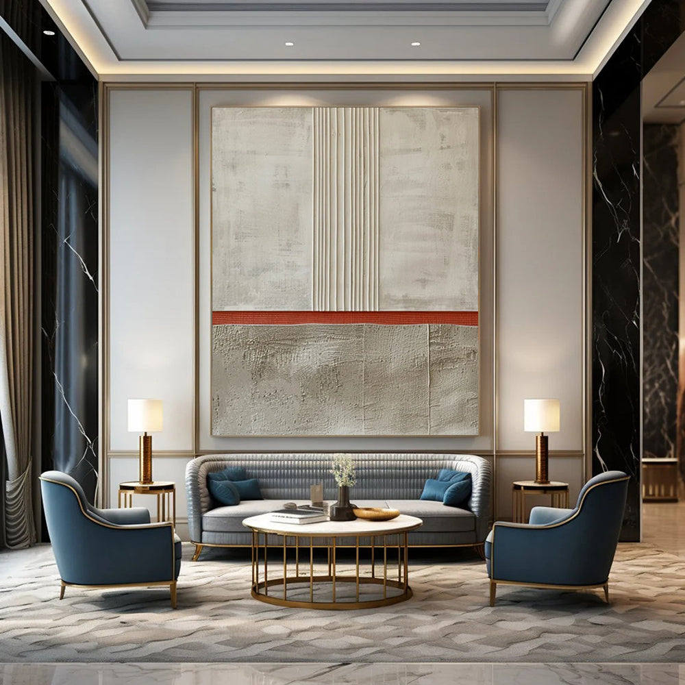 Colossal - Format Hand - Painted Textured Custom Abstract Gem for Office and Bar DTP026