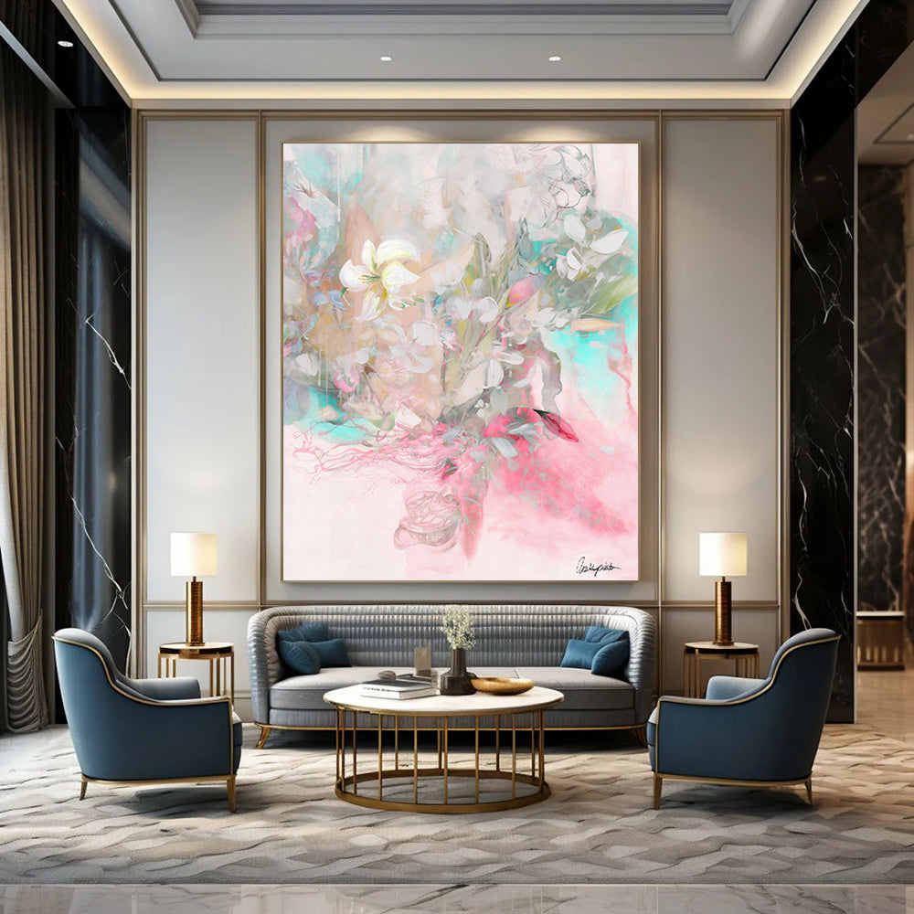 Striking Custom - Painted Textured Canvas Abstract for Living Room & Entryway DKH1084