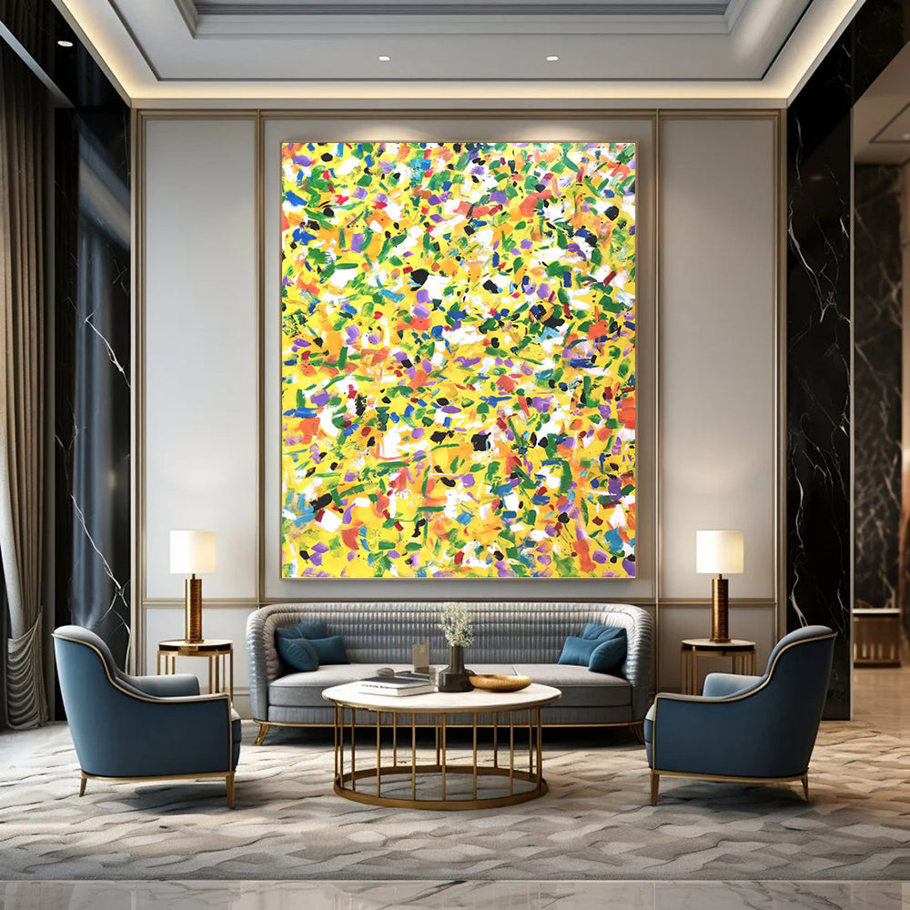 Stupendous Vertical Hand - Painted Custom Abstract Dithyramb (with Expressive Textures) for Living Room and Bar DKH1571
