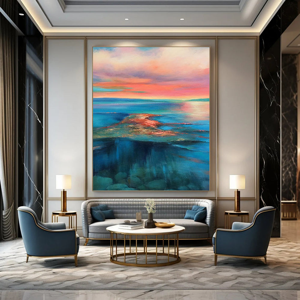 Gargantuan Hand - Painted Textured Custom Abstract Work for Entryway and Hotel DTP018