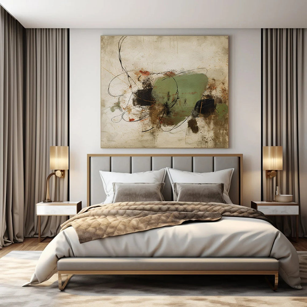 Oversized Hand-Painted Abstract Mural for Office & Hallway LargeART1462