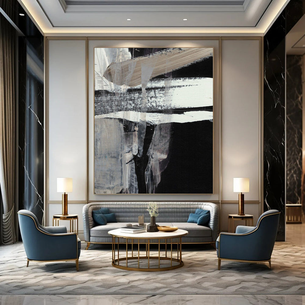 Custom Large Abstract Paintings: Handmade with Striking Textures DTP193