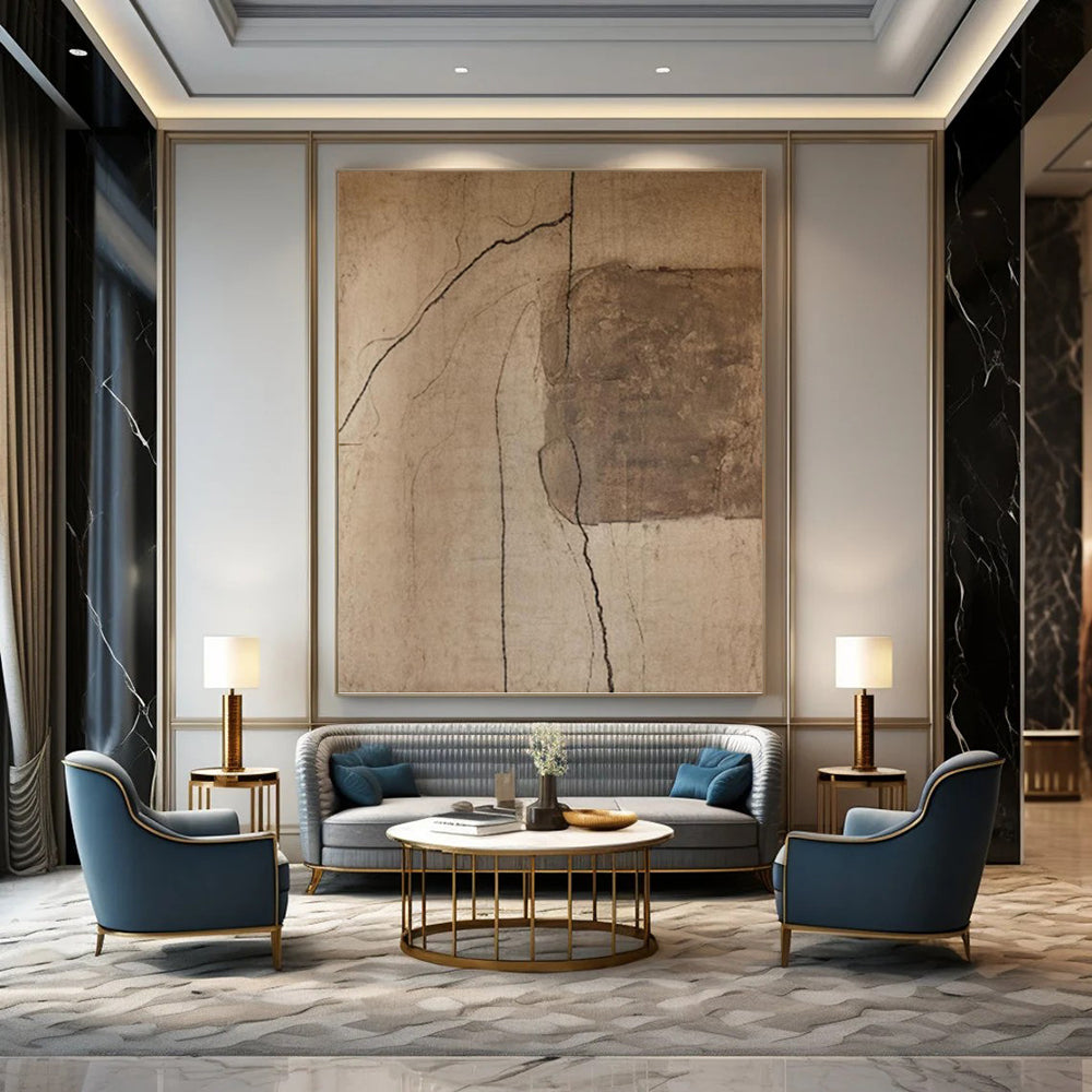 Vertical Hand - Painted Custom Abstract Artwork for Bar and Hotel DKH1661