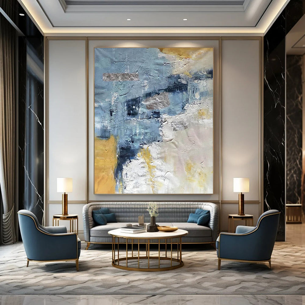 Hand-Painted Large-Scale Abstract Art: Textures for Living Room & Office DTP255
