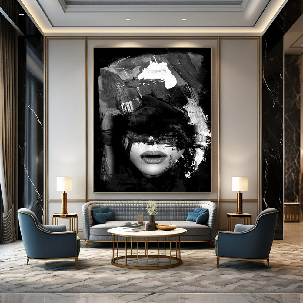 Hand-Painted Large Abstract Paintings: Textured Styles for Bar & Hotel DTP232