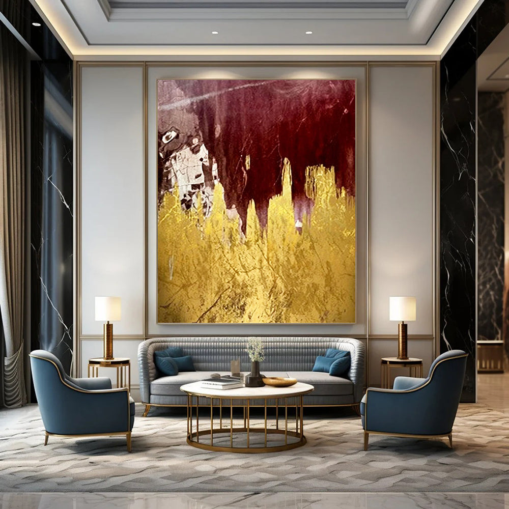 Heartfelt Hand - Painted Textured Abstract for Dining Room & Living Room DKH1336