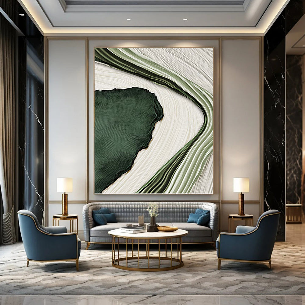 Monumental Hand - Painted Textured Custom Abstract Canvas, for Decorating Dining Room and Hotel DKH1473