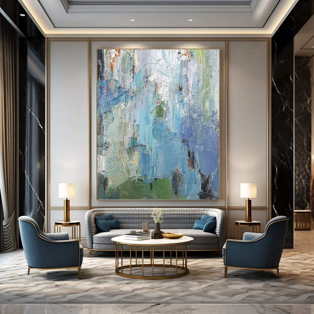 Monumental Hand-Painted Abstract Wall Art for Dining Room & Hotel Lobby LargeART2262