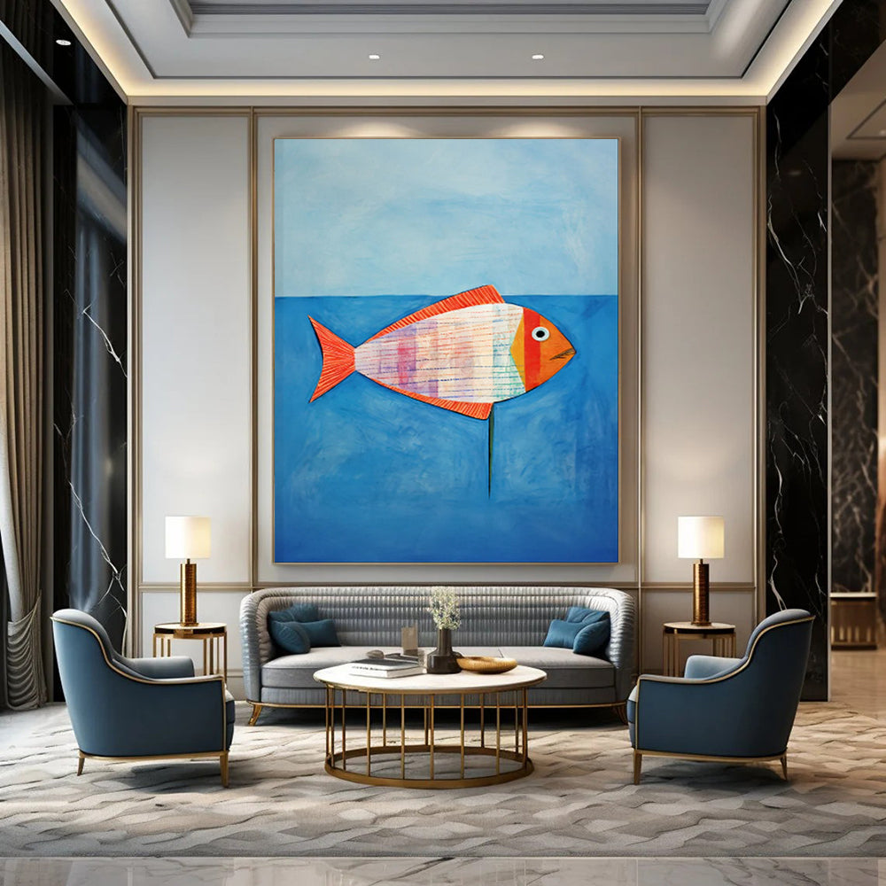 Custom Hand-Painted Abstract Mural for Office & Hallway LargeART1836