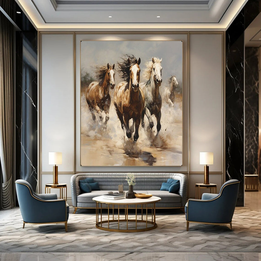 Hand-Painted Large-Scale Textured Abstract Wall Art for Kitchen & Dining Nook LargeART2131