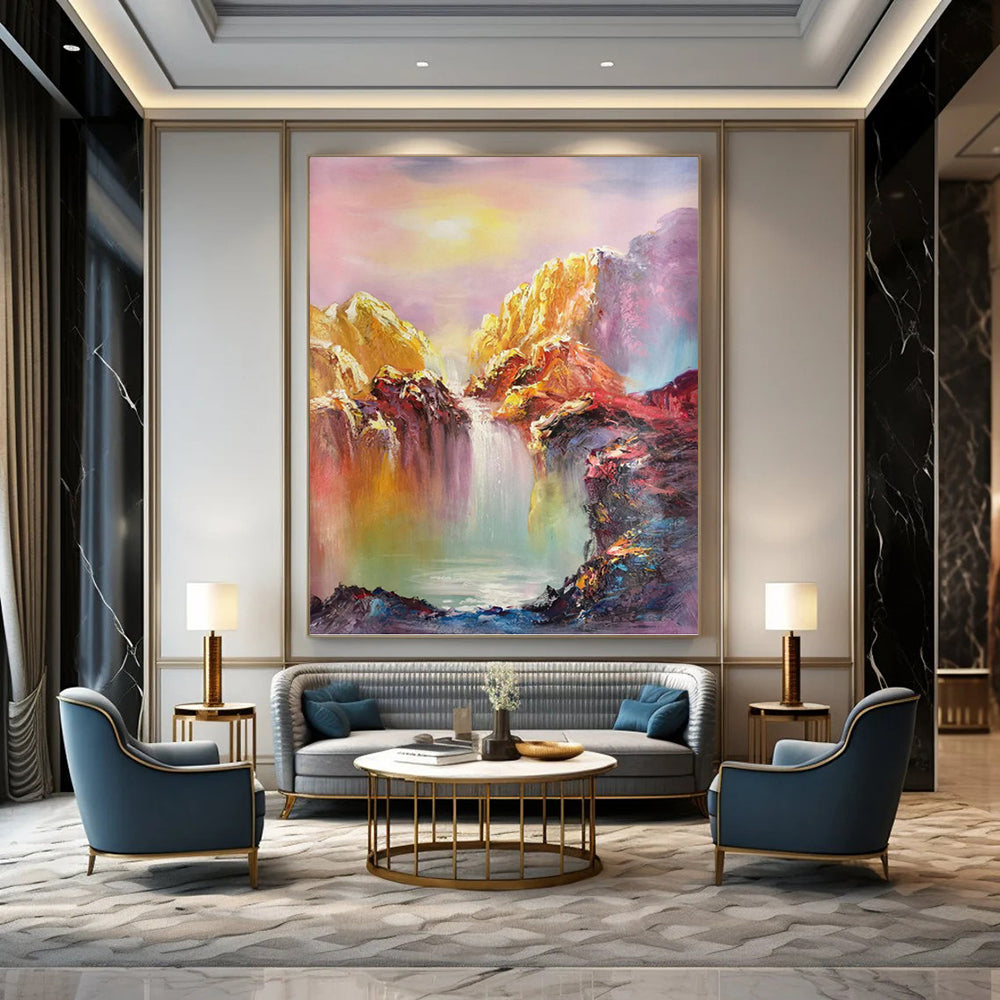 Inviting Hand - Painted Textured Abstract for Dining Room & Entryway DKH1279