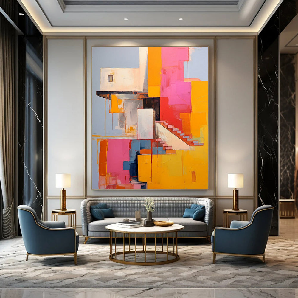 Dazzling Hand - Painted Textured Abstract Art for Office & Hallway DKH1323