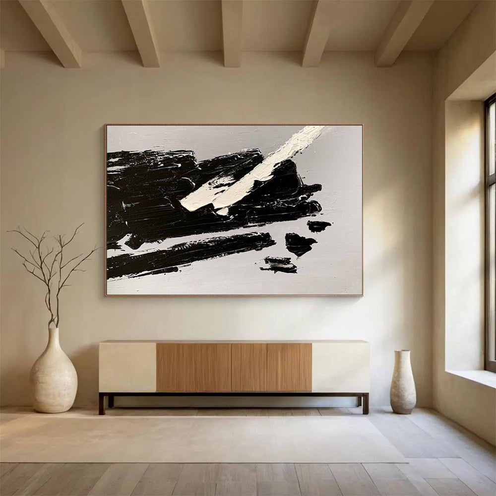 “Elemental Fusion” Oversized Abstract Art for Office & Dining Room DKH284