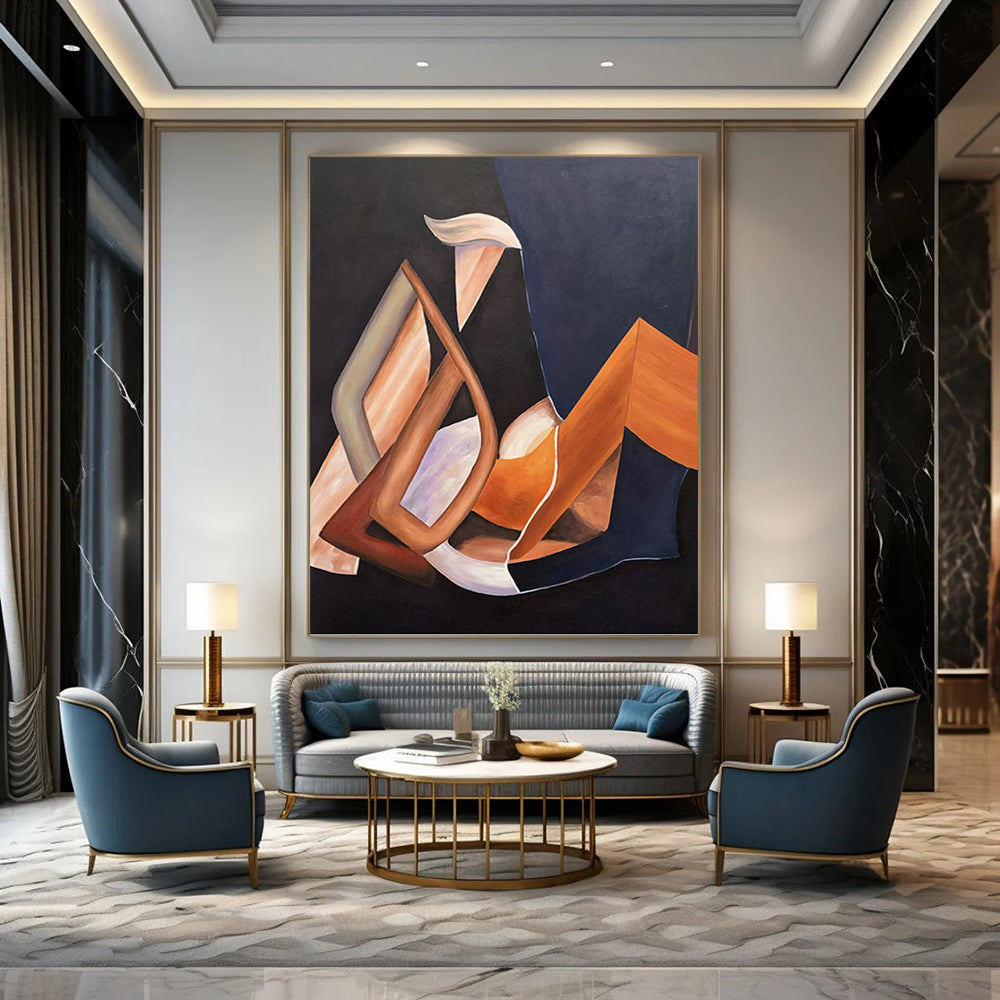 Large Abstract Painting with Expressive Textures for Living Room & Dining Room DKH0927