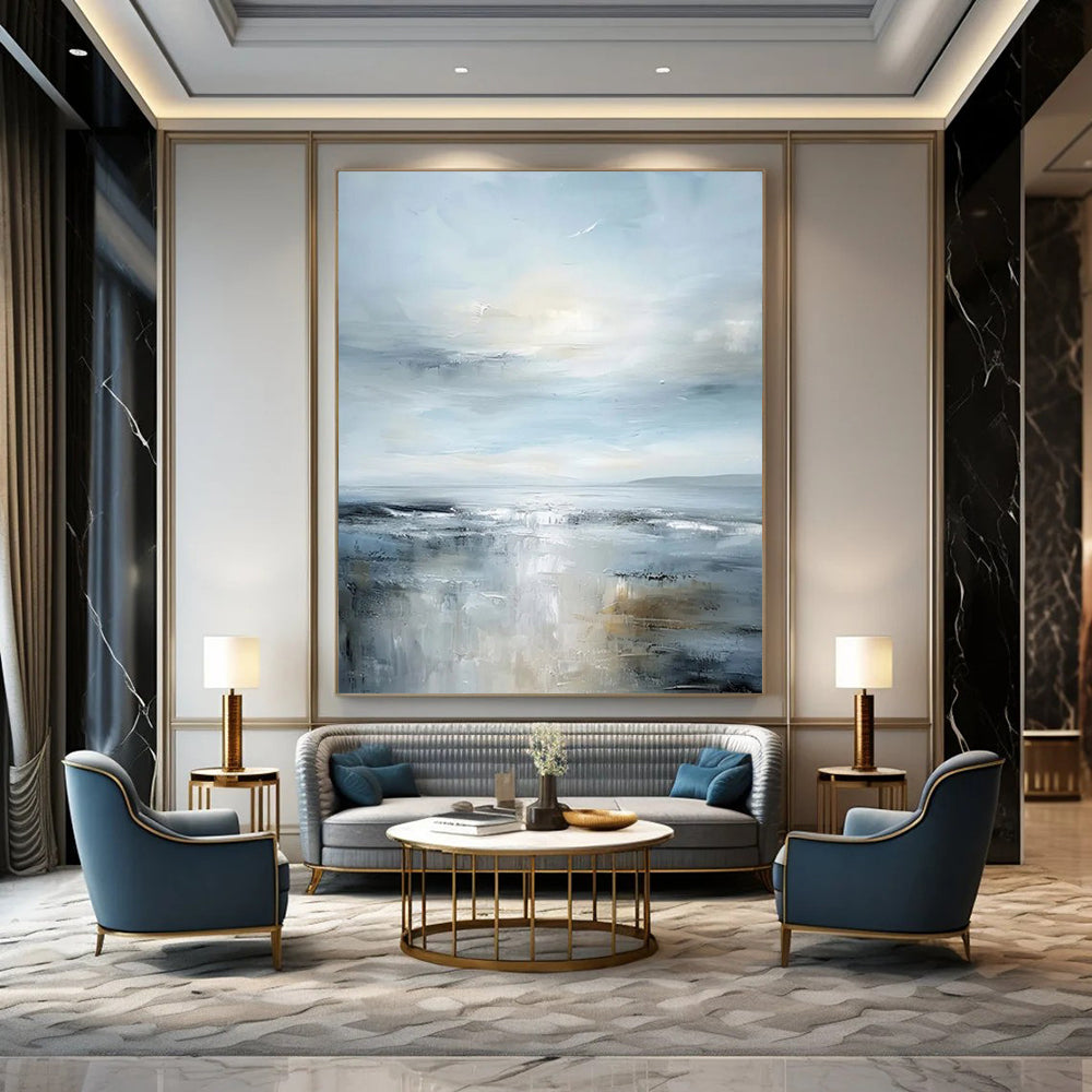Titanic - Dimensioned Hand - Painted Textured Custom Abstract Creation for Hallway and Hotel DTP059