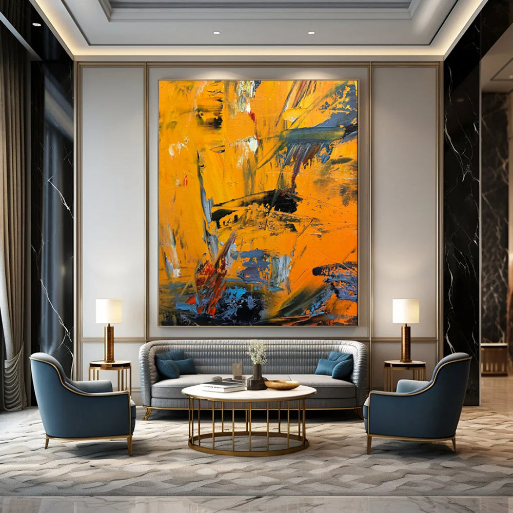 Mysterious & Evocative Hand-Painted Custom Abstract Painting for Bedroom & Office LargeART1966