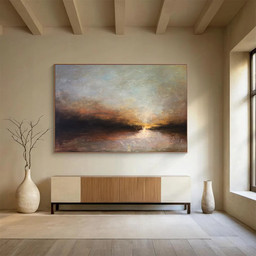 Large - Format Hand - Crafted Textured Abstract Wall Decor for Visual Attraction DKH774