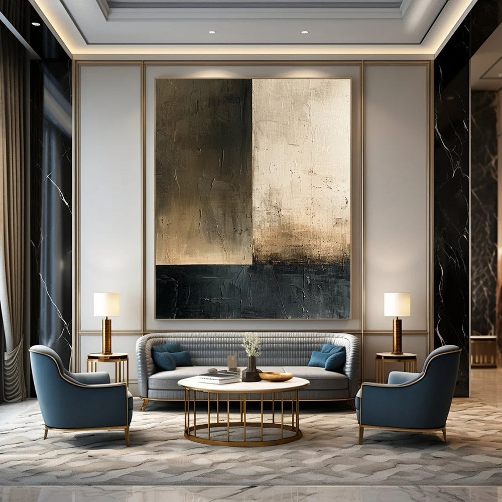 Mega - Sized Hand - Painted Textured Custom Abstract Gem for Dining Room and Hallway DTP016