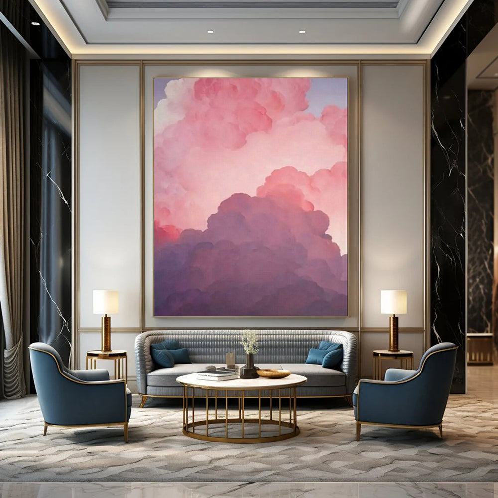 Sophisticated & Chic Hand-Painted Custom Abstract Painting for Office & Dining Room LargeART1981