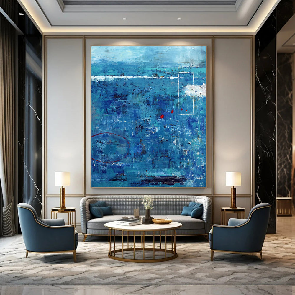 Opulent Hand - Painted Textured Canvas Art for Dining Room & Hotel Lobby DKH1100