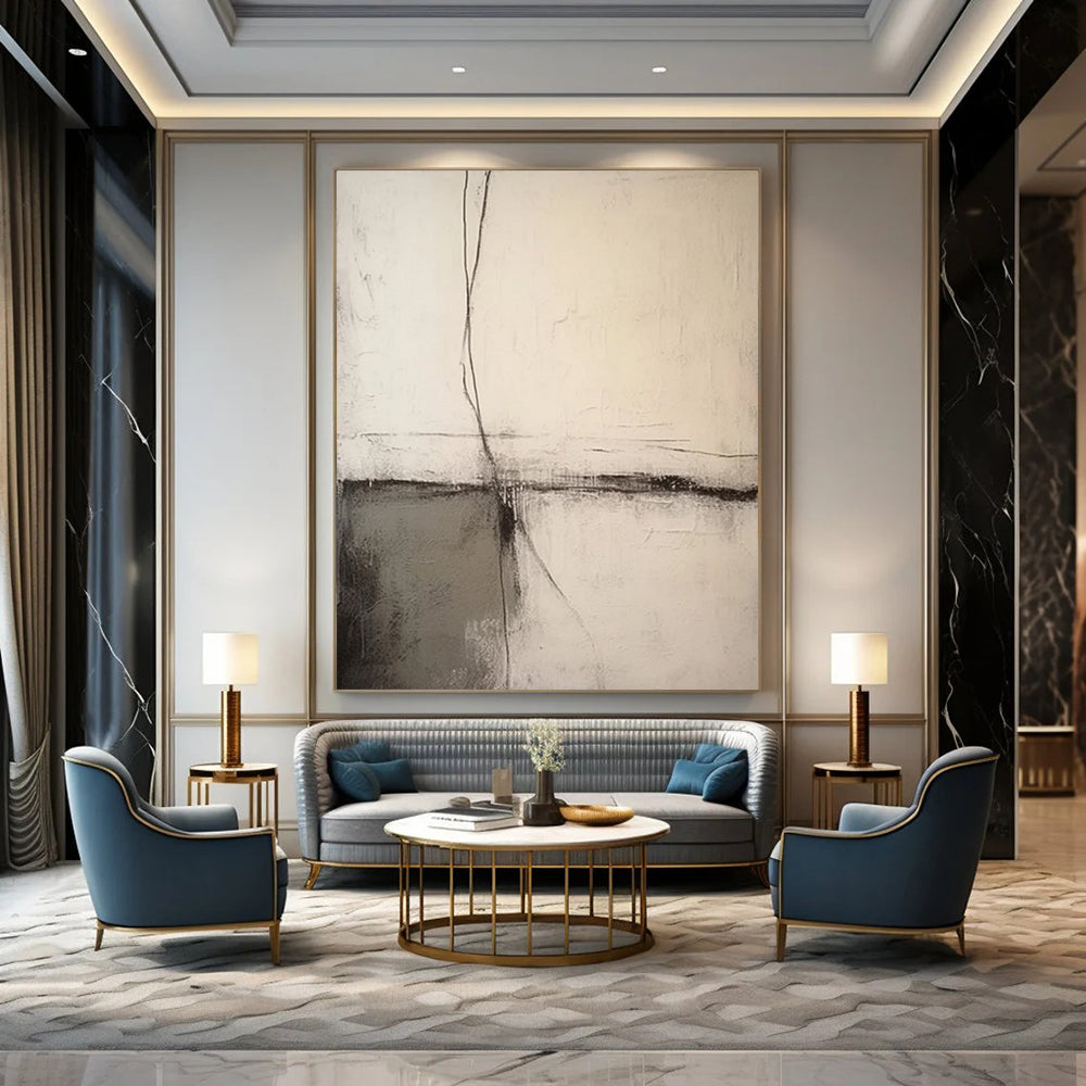 Hand-Painted Large Custom Abstract Artworks for Hotel & Entryway DTP370