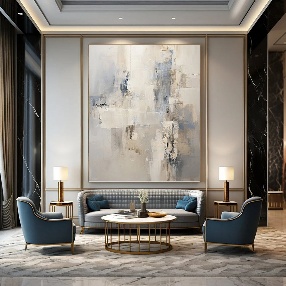 Incredibly Enormous Hand - Painted Textured Abstract Artwork for Community Center & Meeting Hall DKH1249