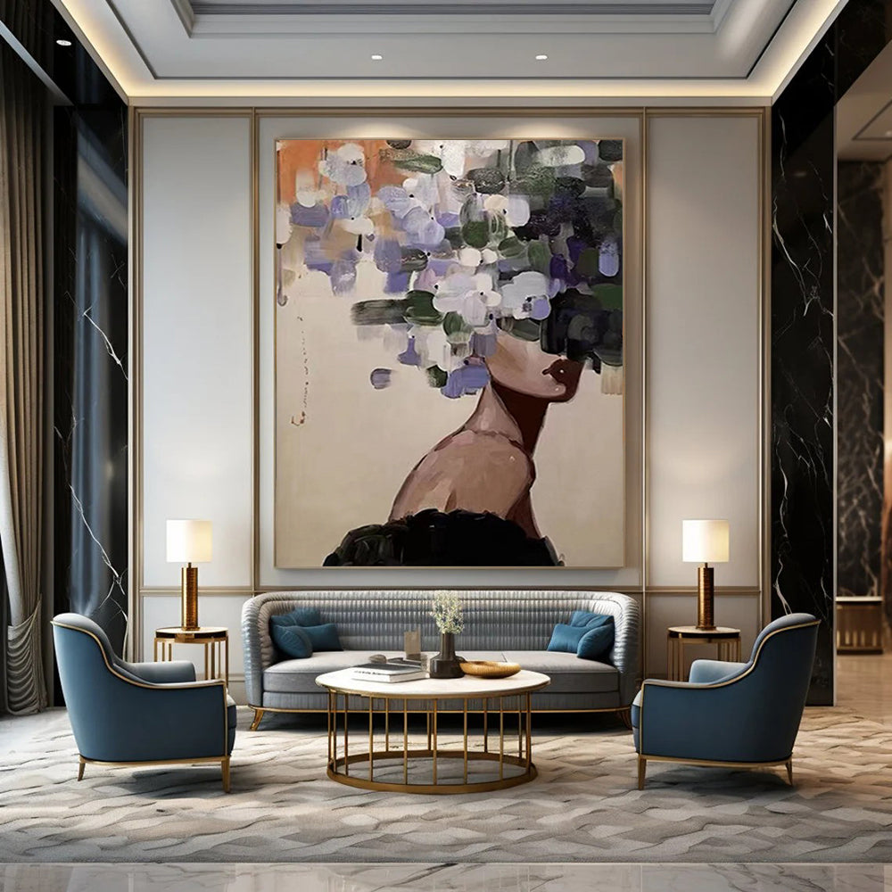Custom Hand-Painted Abstract Masterpieces for Bedroom & Living Room DTP309