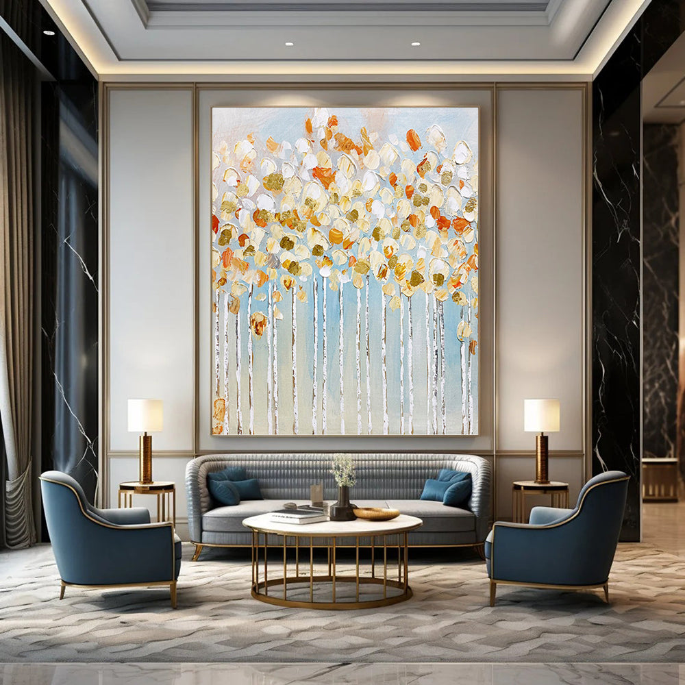 Extra - Large - Scale Hand - Painted Textured Custom Abstract Painting, for Decorating Entryway and Hotel DKH1461