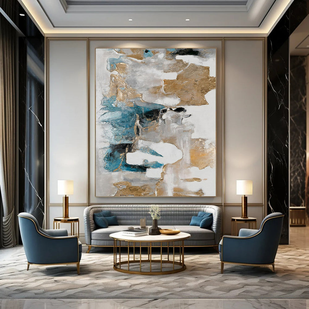 Gigantic-Scale Hand-Painted Abstract Wall Murals for Living Room & Art Gallery Nook LargeART2245