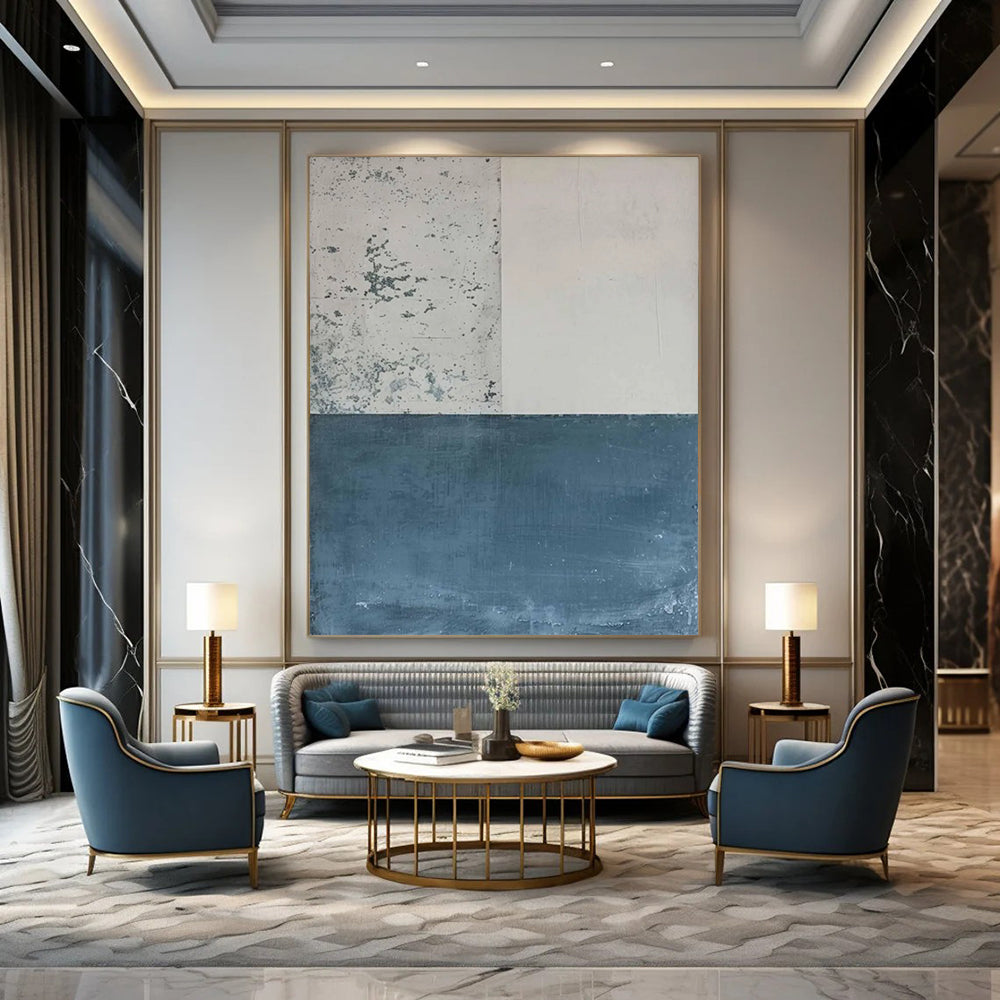 Ravine Echoes: Massive Hand - Painted Textured Custom Abstract Creation for Hallway and Hotel DTP085