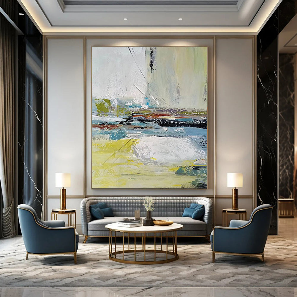 Jumbo - Sized Hand - Painted Custom Abstract Painting for Office and Bedroom DTP052