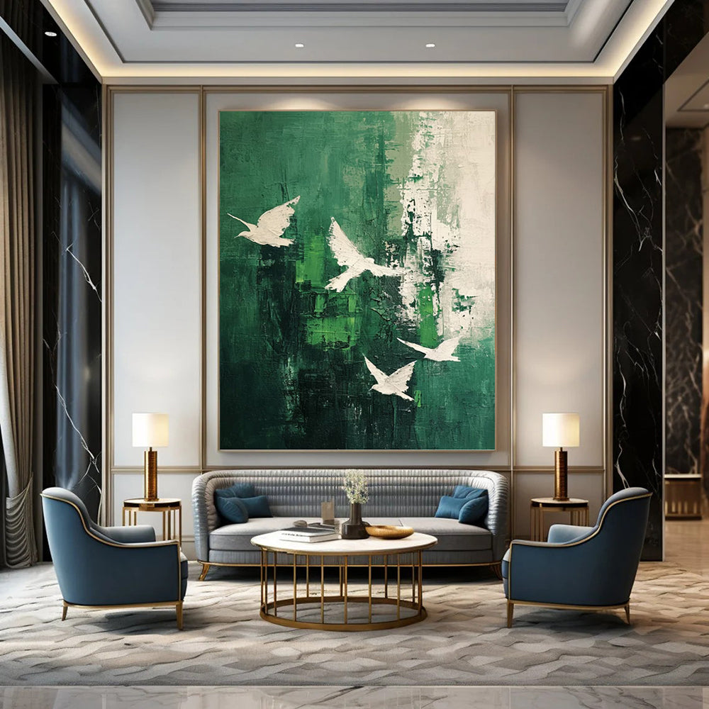 Reflective Hand - Painted Textured Abstract for Office & Dining Room DKH1311