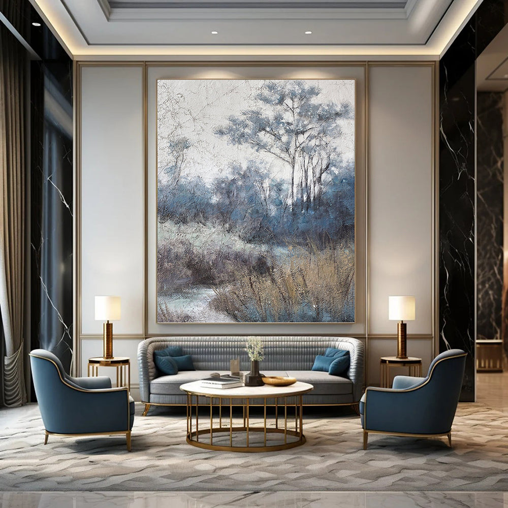 Large - Scale Hand - Painted Custom Abstract Painting (with Unique Textures), Suitable for Office and Bedroom DKH1458