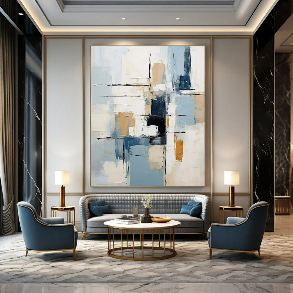 Monumental-Sized Hand-Painted Abstract Wall Art for Office & Living Room LargeART2342