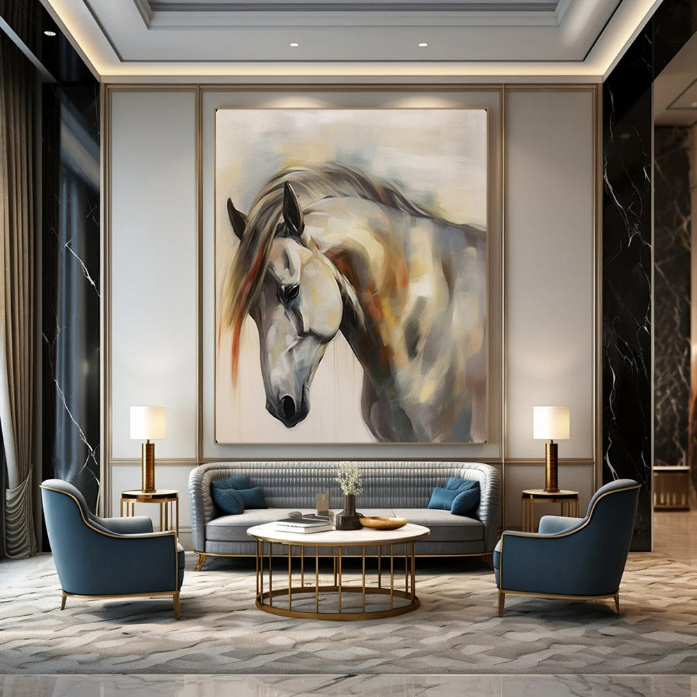 Hand-Painted Large-Scale Textured Abstract Wall Art for Bedroom & Yoga Room LargeART2144