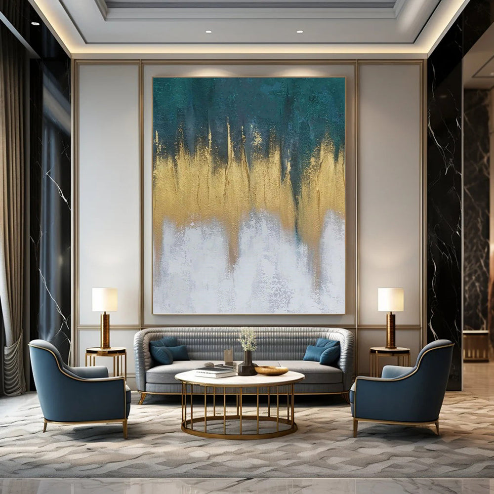 Breathtakingly Grand Hand - Painted Textured Abstract for Bedroom & Living Room DKH1235