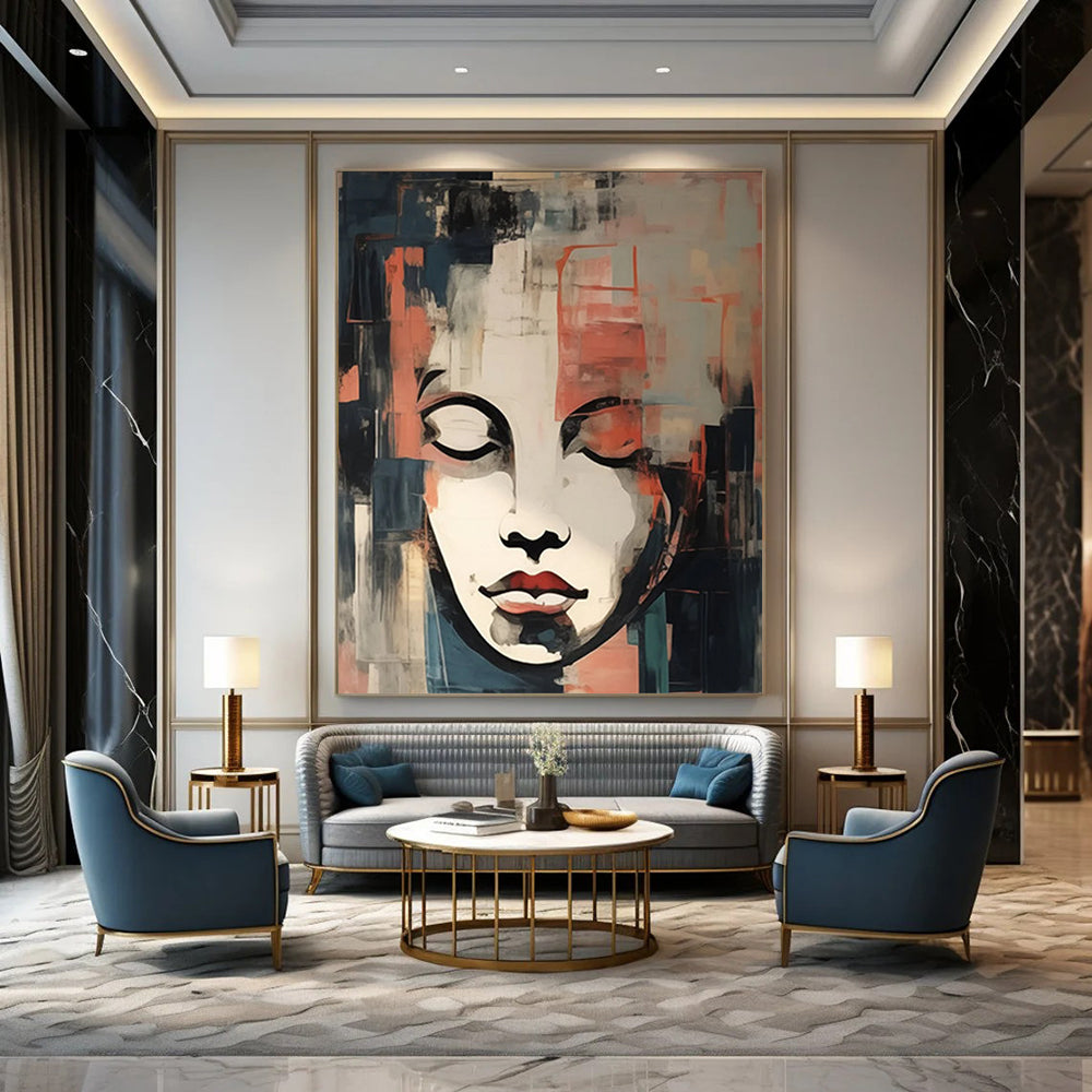 Velvet Petals: Grandiose Hand - Painted Custom Abstract Art for Office and Bar DTP124