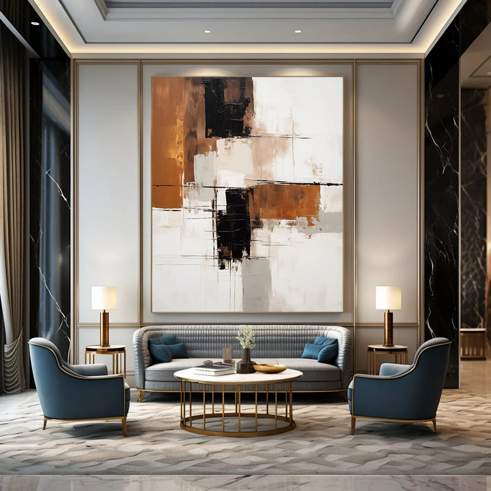 Rainbow Mist: Super - Sized Hand - Painted Custom Abstract Canvas for Dining Room and Entryway DTP129