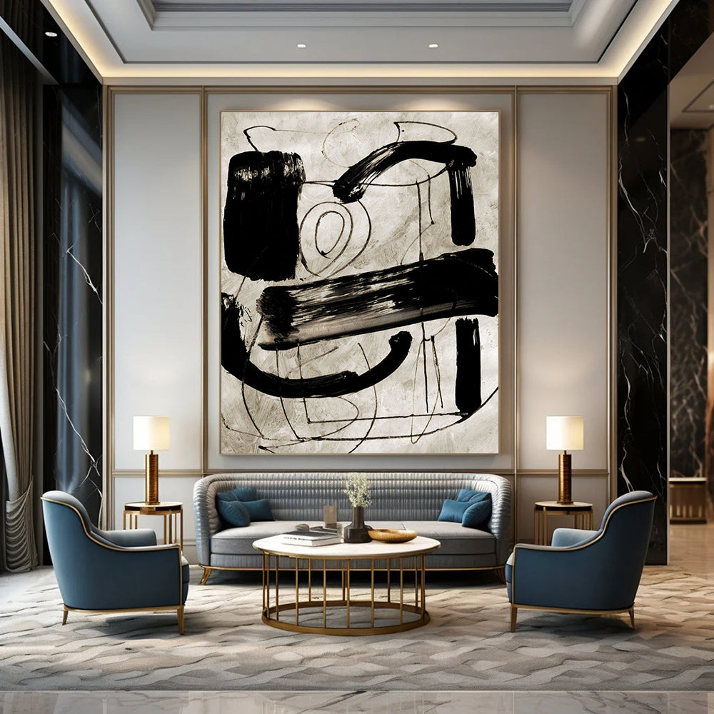 Large Custom Hand-Painted Abstract Artworks: Textures that Inspire DTP169