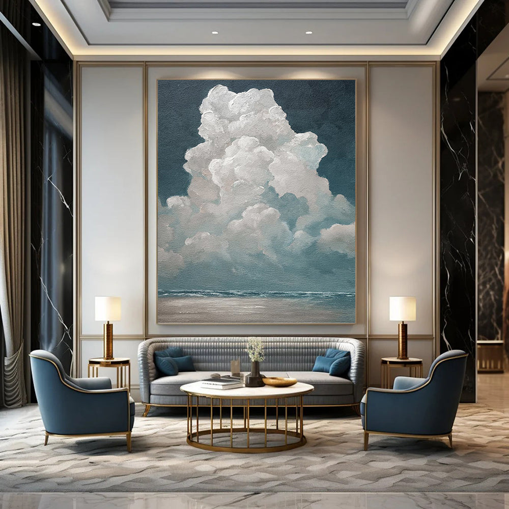 Large - Sized Hand - Painted Textured Custom Abstract Work, for Dining Room and Hallway DKH1459