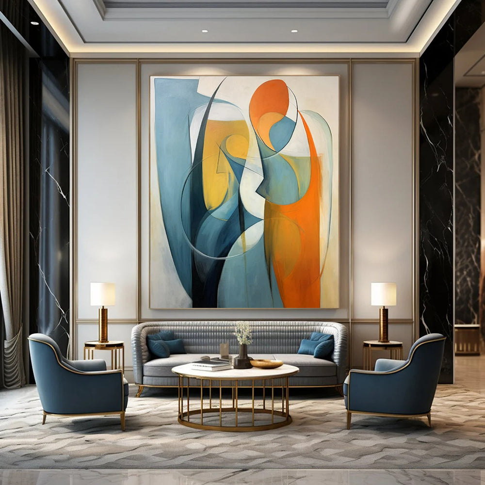 Monumental Hand-Painted Abstract Wall Art for Dining Room & Wine Cellar LargeART2233