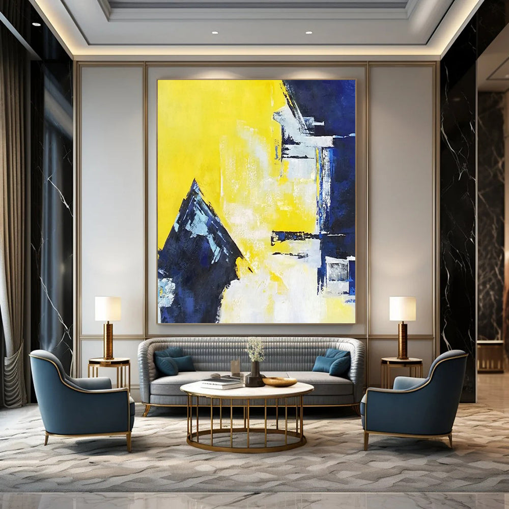 Massive-Scale Hand-Painted Abstract Canvases for Living Room & Office LargeART2304