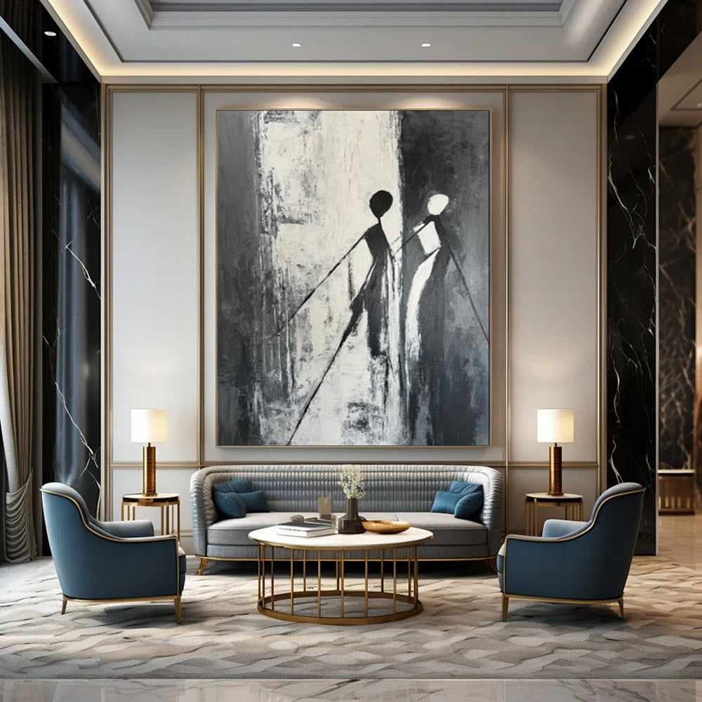 Bold & Graphic Hand-Painted Custom Abstract Painting for Living Room & Office LargeART1996