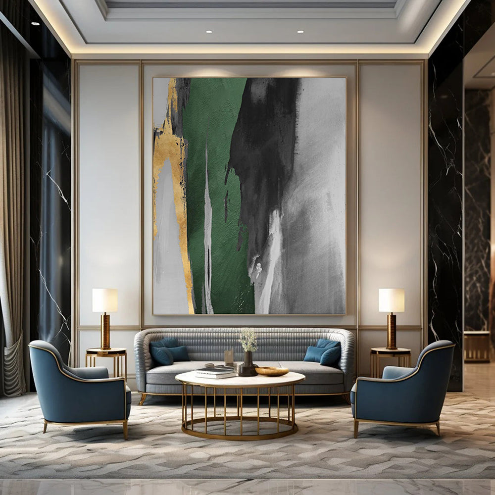 Gigantic Hand - Painted Textured Abstract Canvas for Dining Room & Hotel Lobby DKH1198