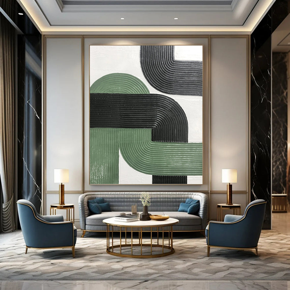 Expertly Designed Hand - Painted Textured Canvas Abstract for Office & Hotel Suite DKH1171